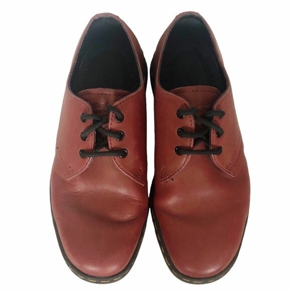 NWOT CAVENDISH Light Dr Martens Cherry Red Leather Shoes - Picture 10 of 13